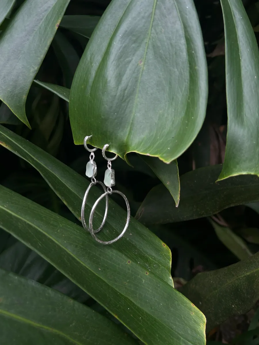 Sea Glass Hoops
