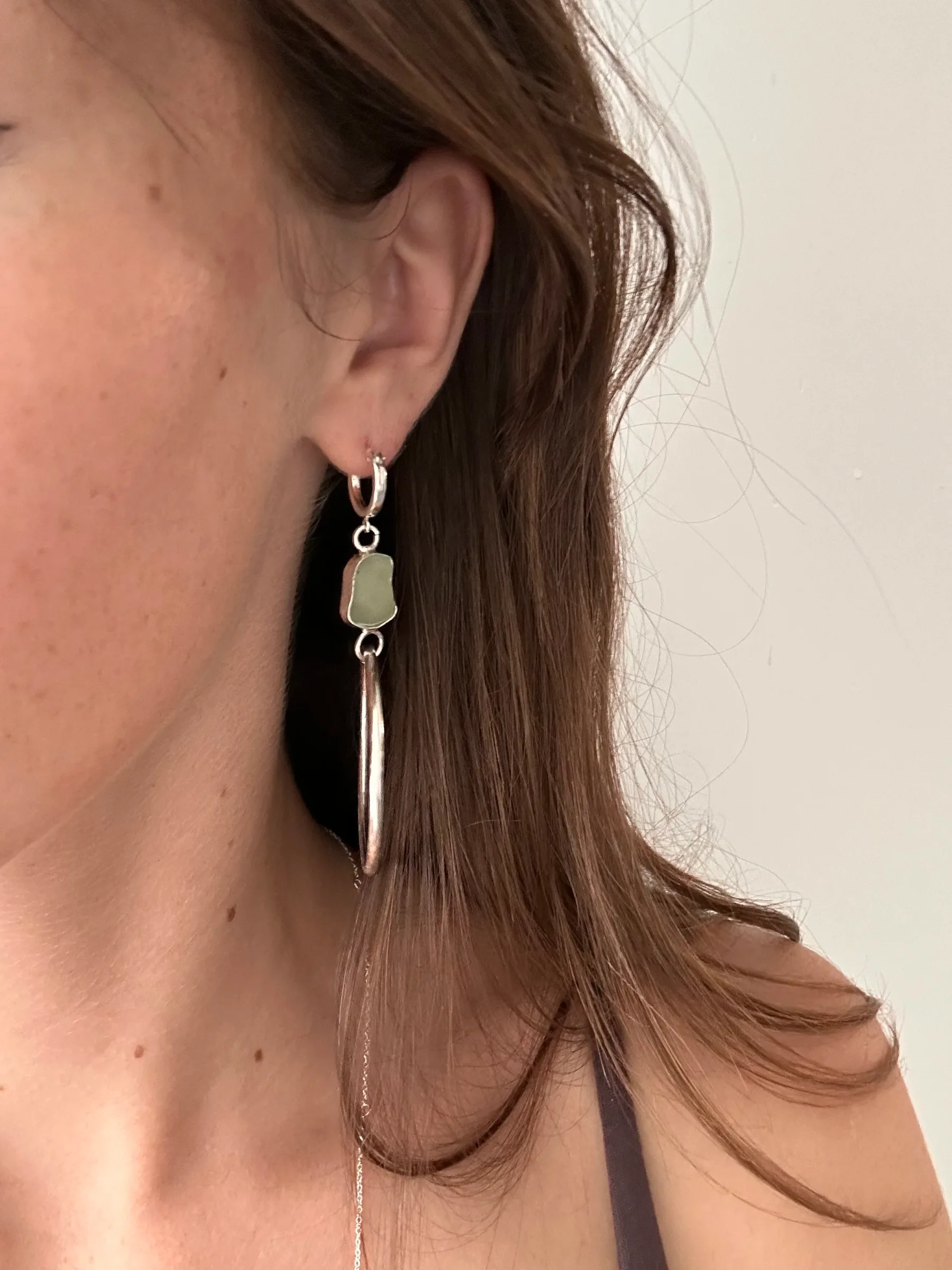 Sea Glass Hoops