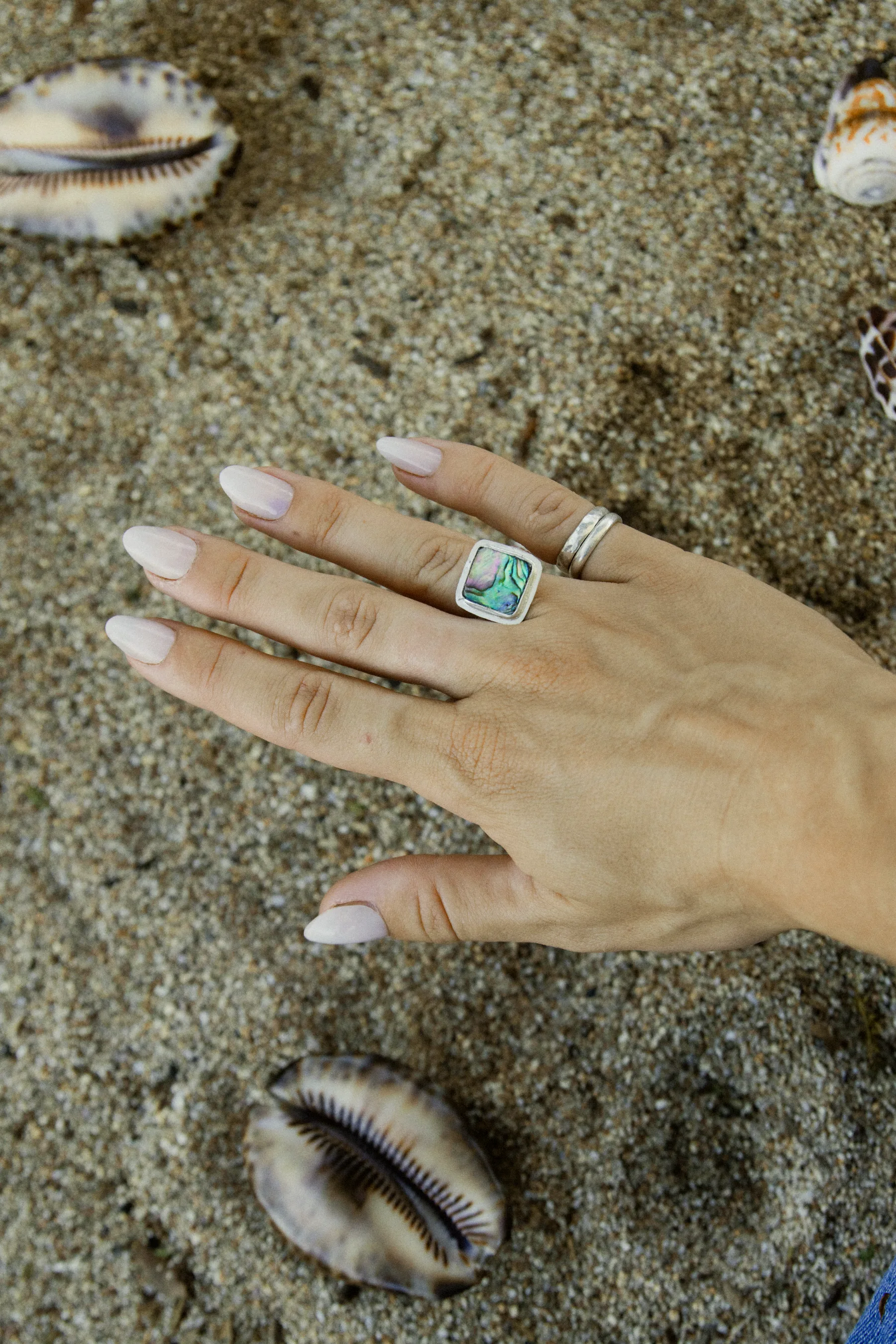 Square Abalone Ring