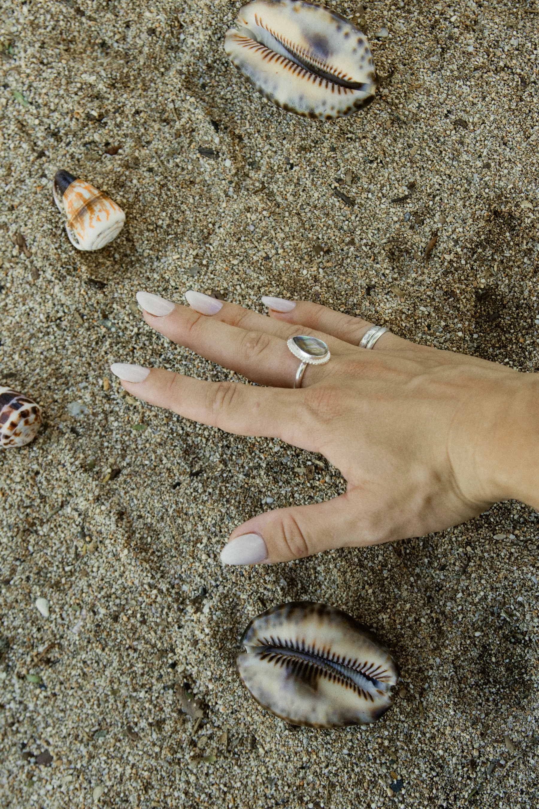 Beaded Abalone Ring