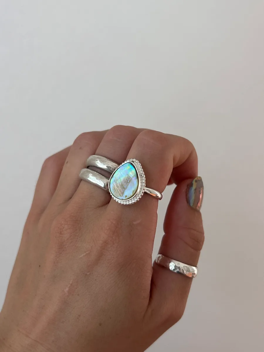 Beaded Abalone Ring